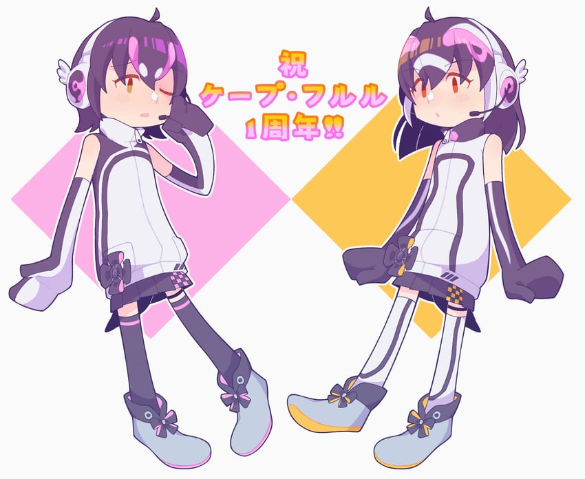 humboldt penguin and african penguin (kemono friends and 1 more) drawn by hauru_252
