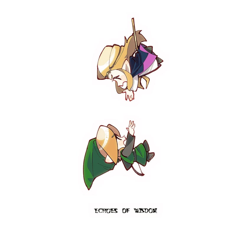 link and princess zelda (the legend of zelda and 2 more) drawn by leaftin