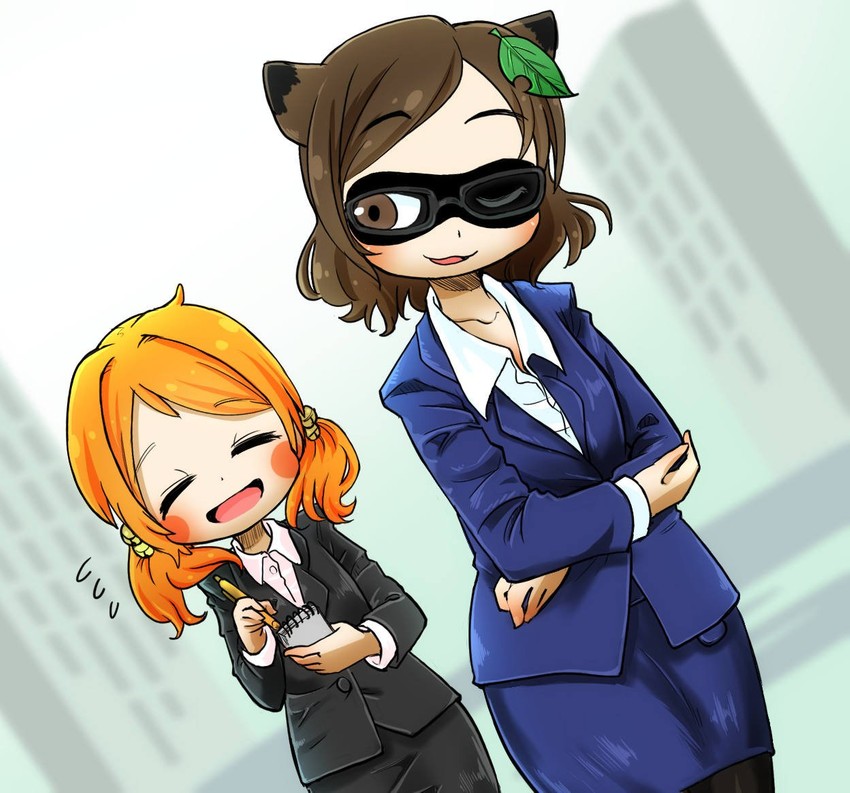 futatsuiwa mamizou, motoori kosuzu, and mib mamizou (touhou and 1 more) drawn by chamaji
