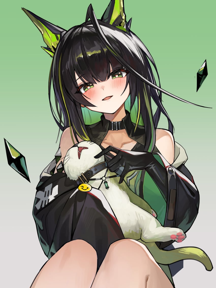 kal'tsit and mon3tr (arknights) drawn by ye_yu_(pixiv_17156650)