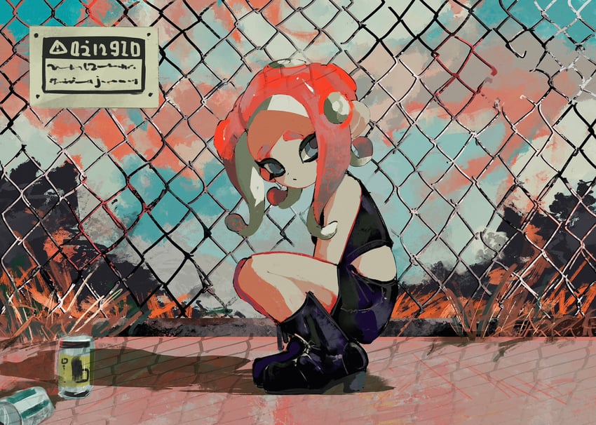 octoling player character, octoling girl, and agent 8 (splatoon) drawn by zicbx