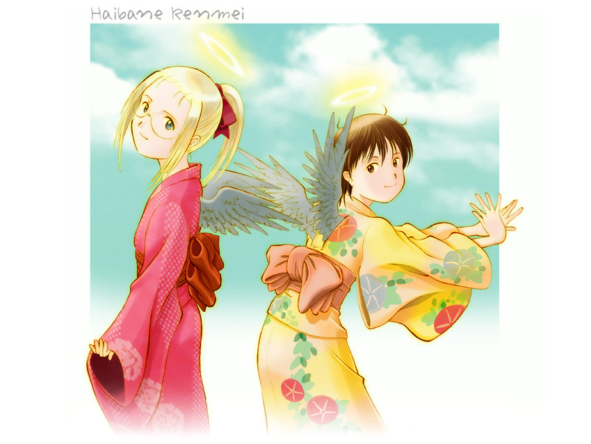 rakka and hikari (haibane renmei) drawn by aaru_sentou_shuudan