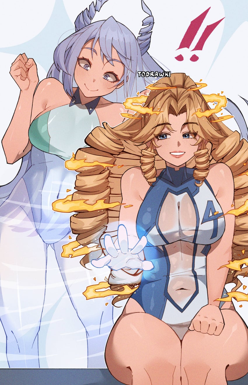 hado nejire and sue storm (boku no hero academia and 3 more) drawn by wokiiarts