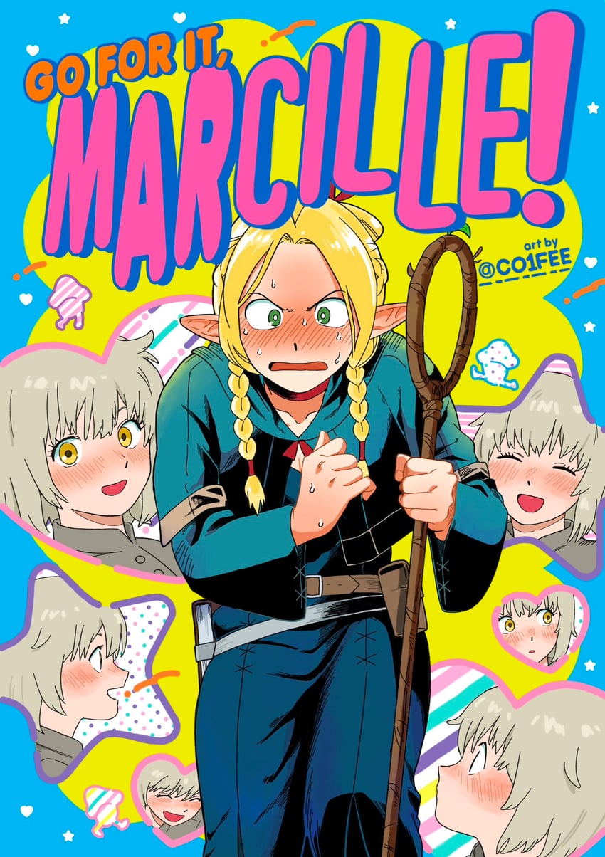 marcille donato and falin touden (dungeon meshi and 1 more) drawn by co1fee