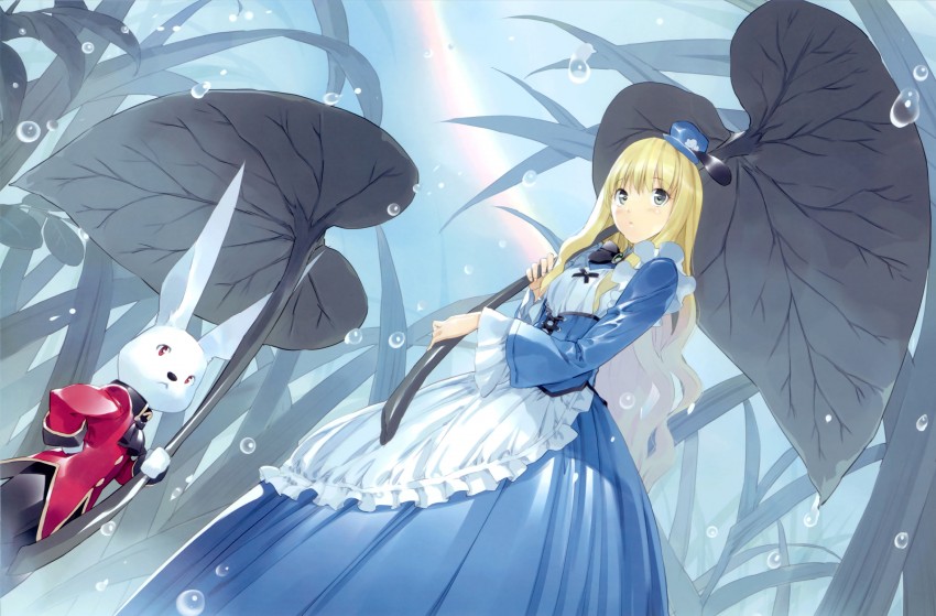 alice and white rabbit (alice's adventures in wonderland) drawn by ueda_ryou