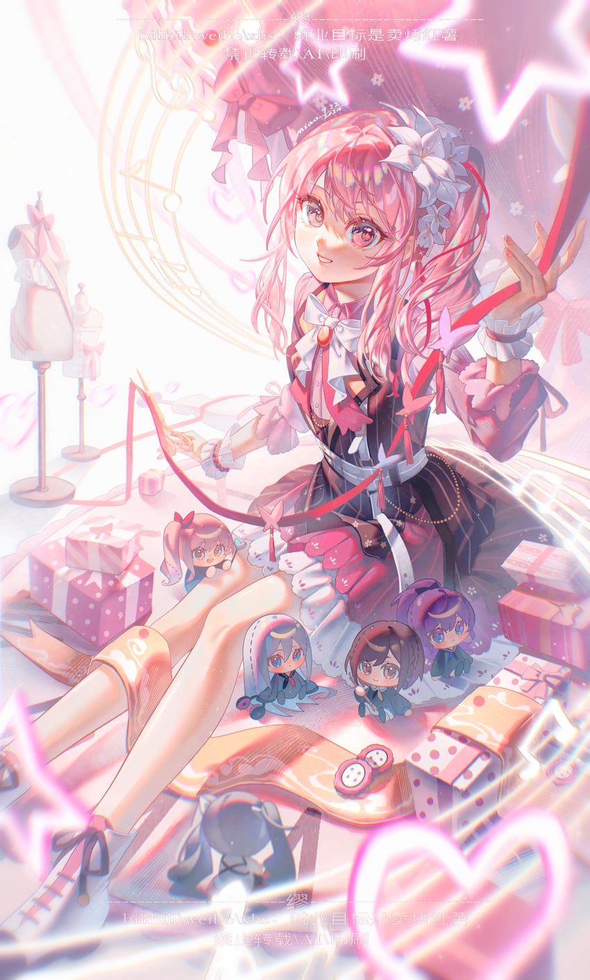 hatsune miku, asahina mafuyu, shinonome ena, akiyama mizuki, yoisaki kanade, and 1 more (vocaloid and 1 more) drawn by jiuye_mubiao_shi_mai_kao_hongshu