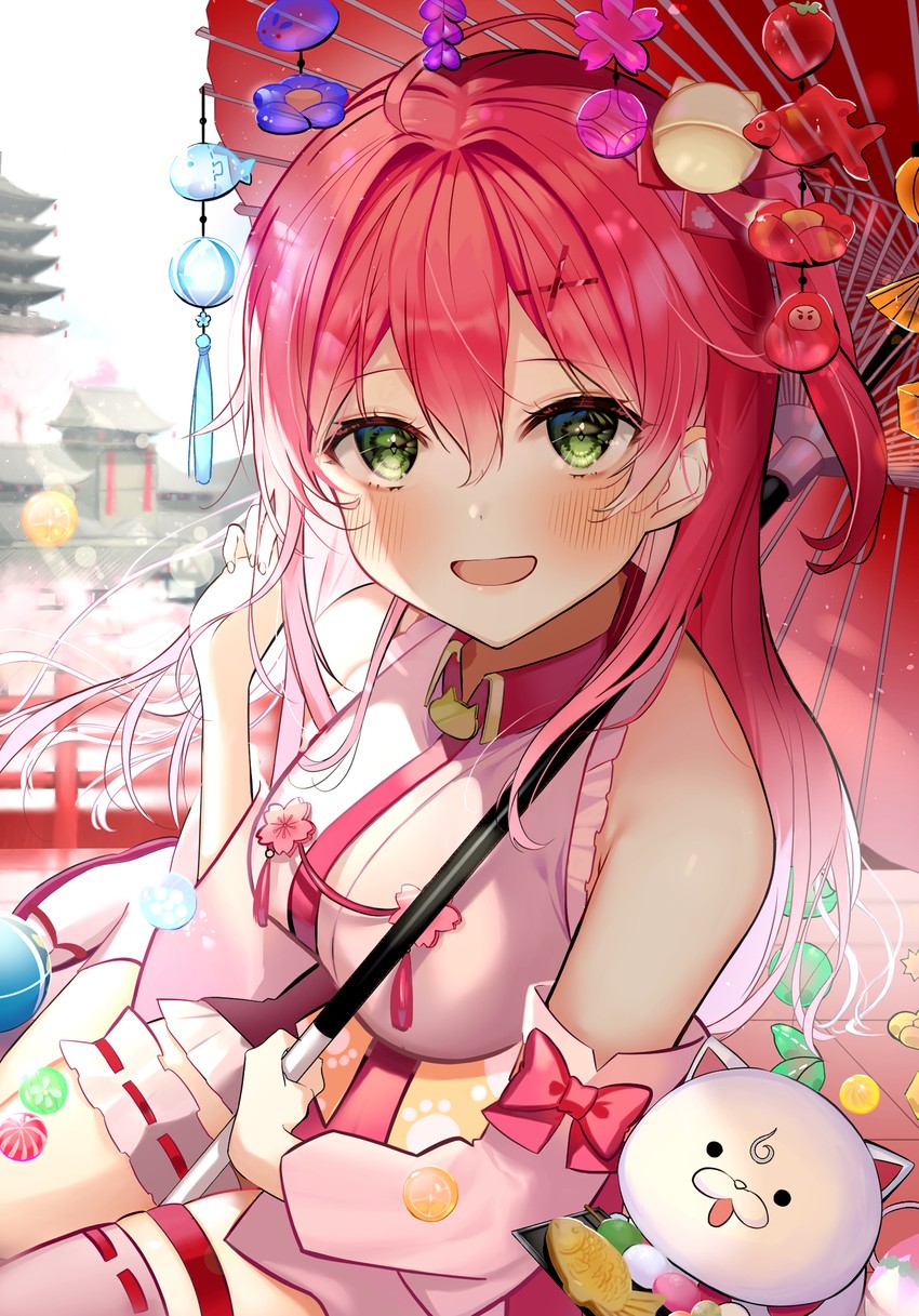 sakura miko and 35p (hololive) drawn by hua_shu_tenma
