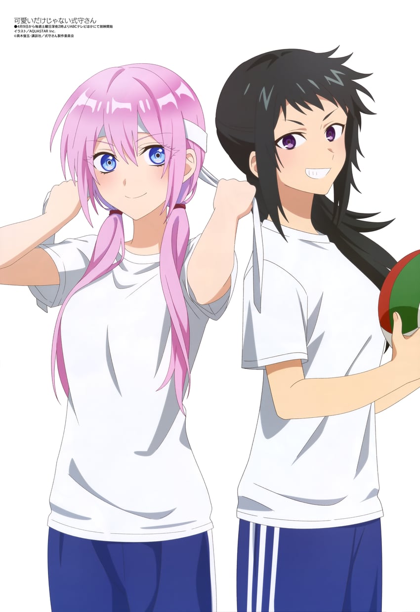 shikimori miyako and nekozaki kyou (megami magazine and 1 more) drawn by aquastar_inc.