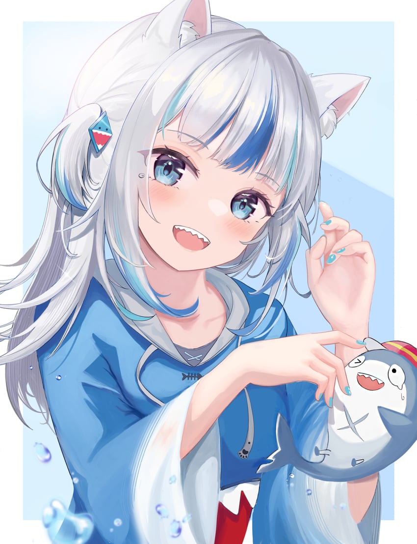 gawr gura and bloop (hololive and 1 more) drawn by shishi27319560