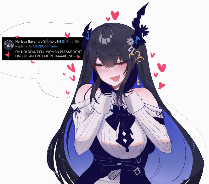 nerissa ravencroft (hololive and 2 more) drawn by 0yamiiii