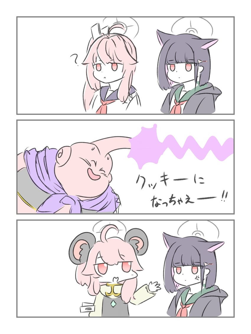 nazrin, kazusa, natsu, nyon, majin buu, and 1 more (touhou and 4 more) drawn by ossa_2019