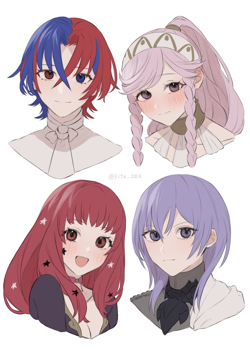 male alear, yunaka, olivia, and yuri leclerc (fire emblem and 3 more) drawn by kita_282