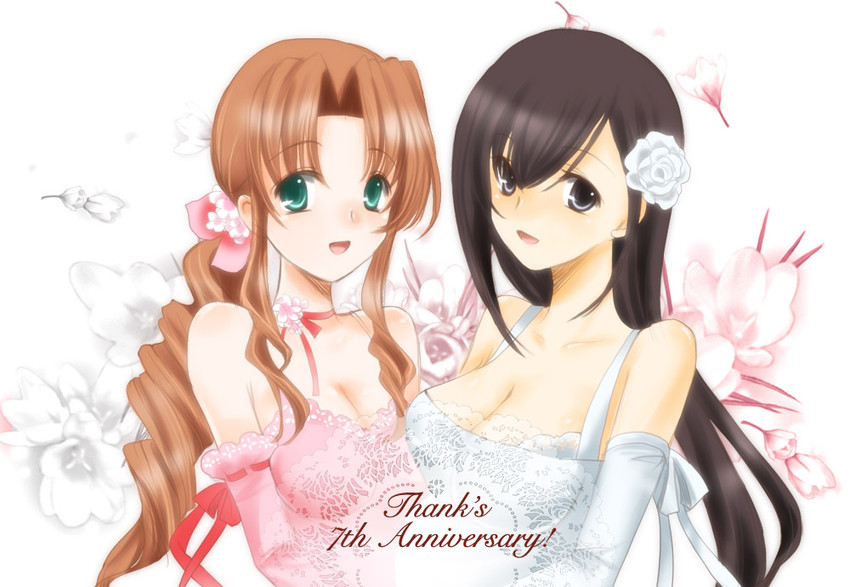 tifa lockhart and aerith gainsborough (final fantasy and 1 more) drawn by sinko_(sinsin)