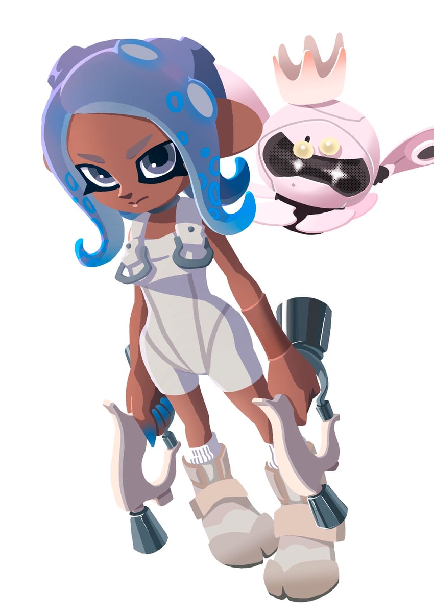 octoling player character, octoling girl, pearl, agent 8, and pearl drone (splatoon and 2 more) drawn by xdies_ds