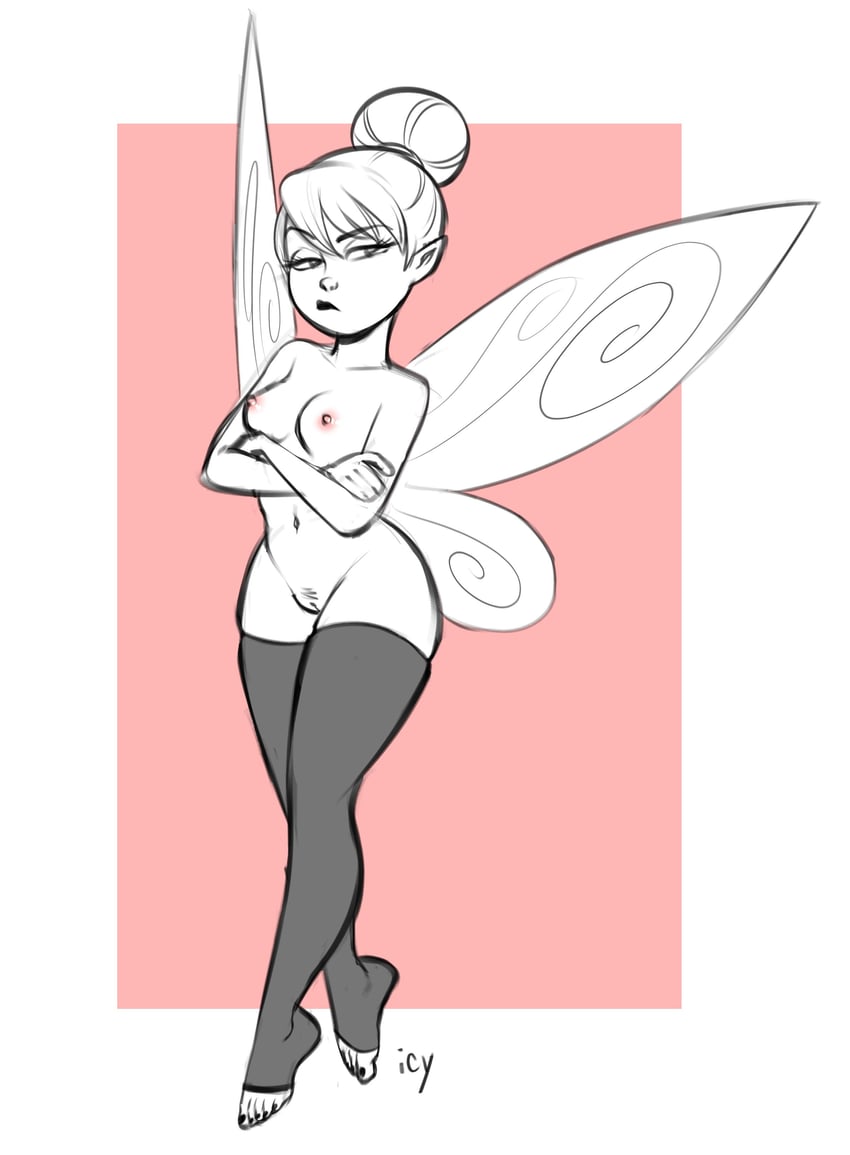 tinker bell (walt disney's peter pan) drawn by iseenudepeople