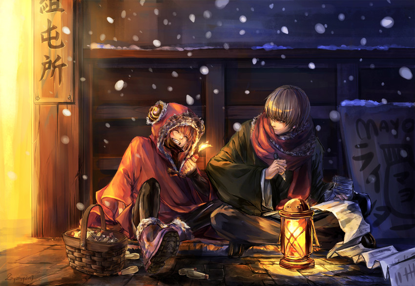 kagura, okita sougo, and little match girl (gintama and 1 more) drawn by zzyzzyy
