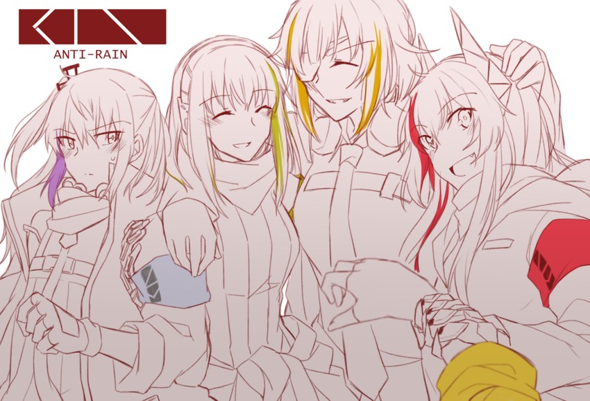 m16a1, m4a1, m4 sopmod ii, st ar-15, and ro635 (girls' frontline) drawn by yuutama2804