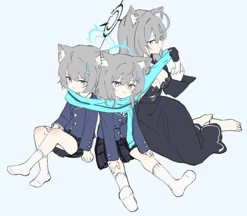 shiroko and shiroko terror (blue archive) drawn by meng_yin