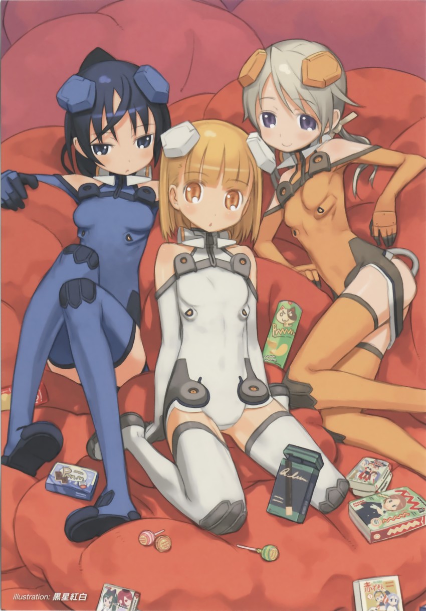 ichijou eika, sakurano otoha, and sonomiya karen (sky girls and 1 more) drawn by kuroboshi_kouhaku