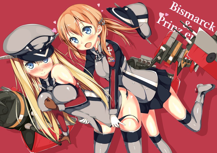 prinz eugen and bismarck (kantai collection) drawn by kawai_(purplrpouni)
