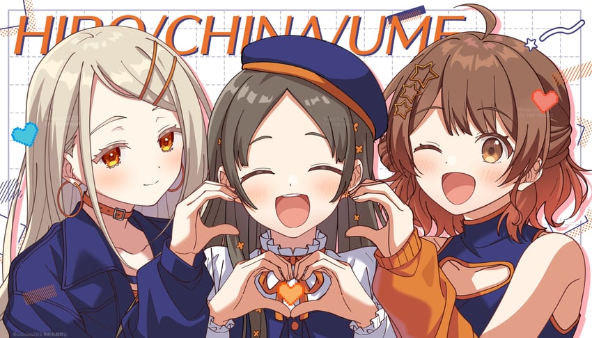 shinosawa hiro, hanami ume, and kuramoto china (idolmaster and 1 more) drawn by mikawa_ayumu