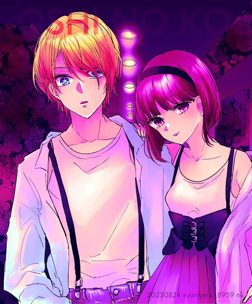 arima kana and hoshino aquamarine (oshi no ko) drawn by yurigera_8959
