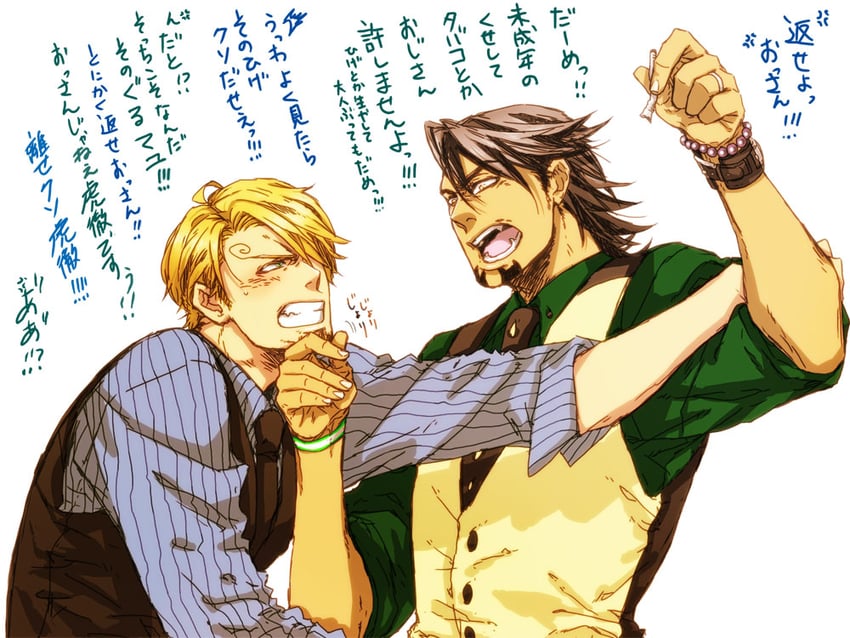sanji, kaburagi t. kotetsu, and hirata hiroaki (one piece and 1 more) drawn by sassaman