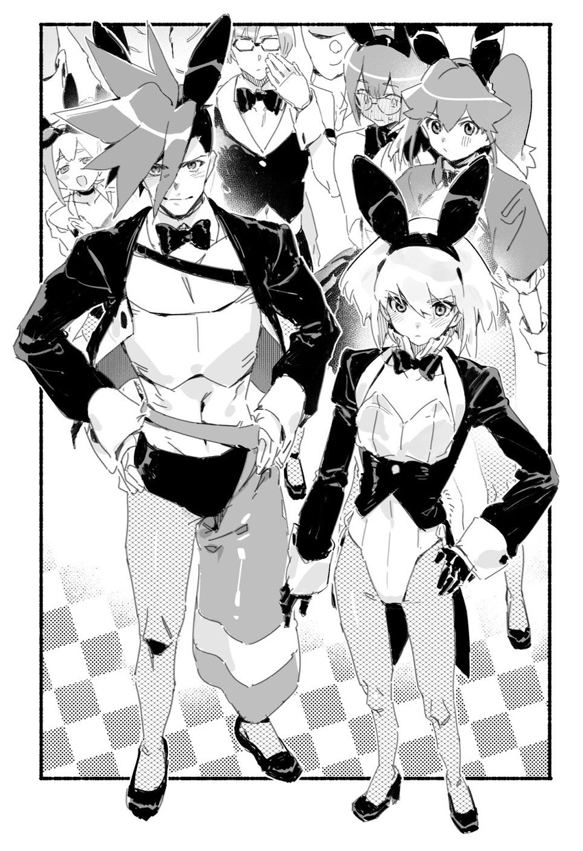 lio fotia, galo thymos, aina ardebit, lucia fex, heris ardebit, and 1 more (promare) drawn by chomoran