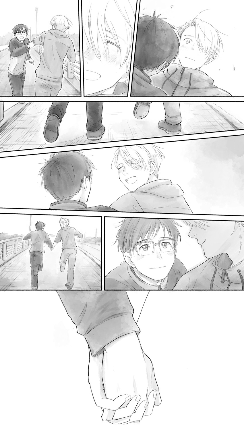 katsuki yuuri and viktor nikiforov (yuri!!! on ice) drawn by takeshi_(mononohu20)
