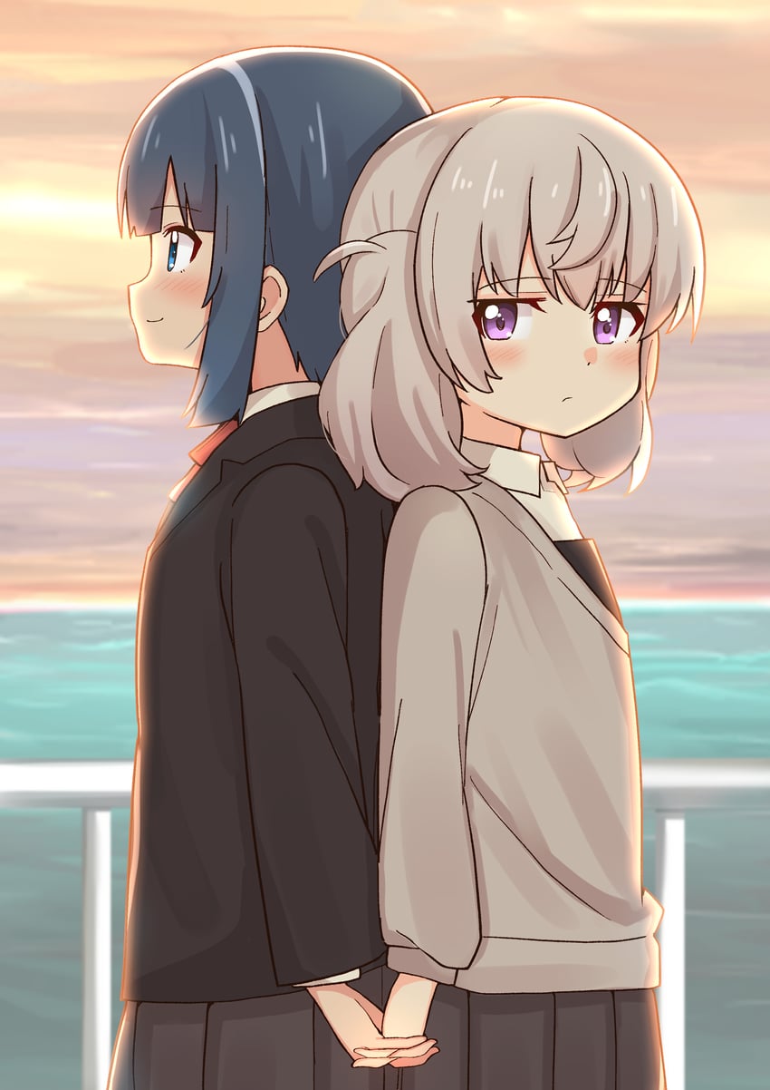 yoshinaga koi and minagi hiyori (slow loop) drawn by ao_(flowerclasse)