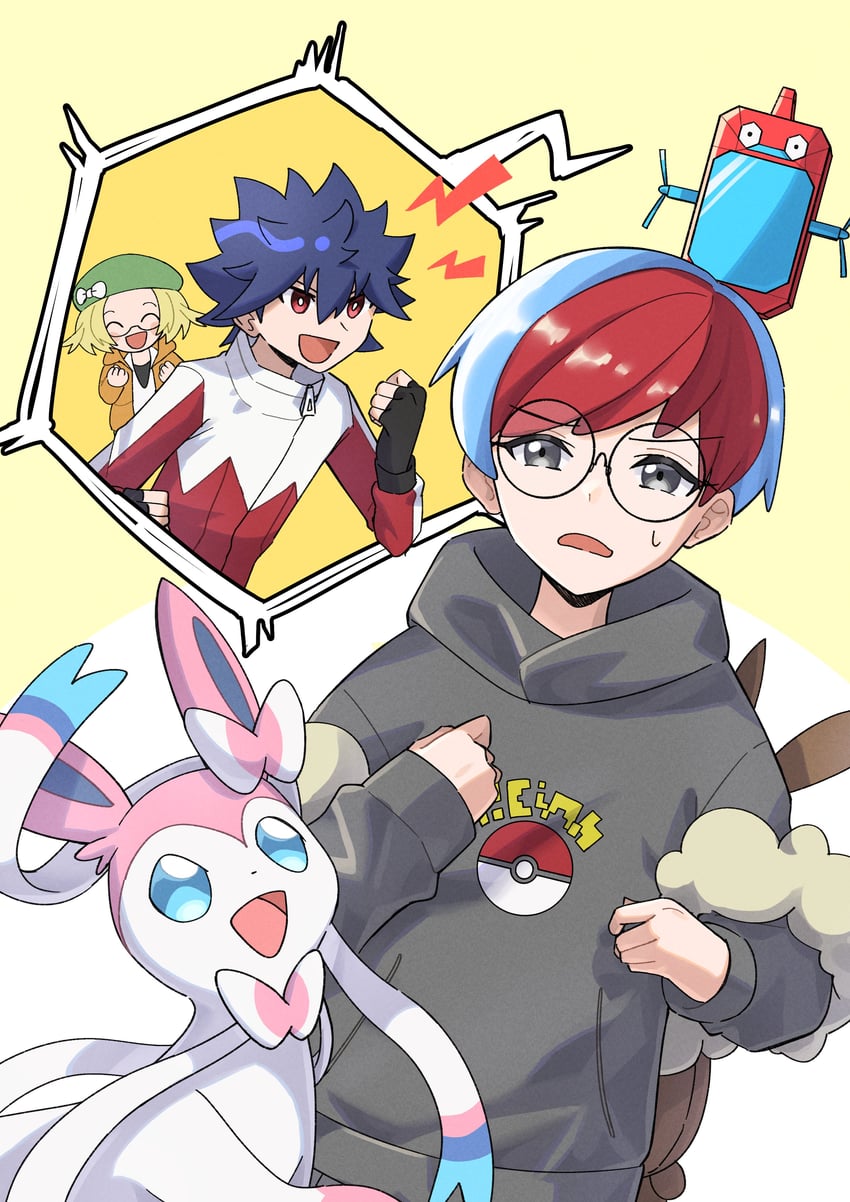 eevee, sylveon, bianca, penny, hugh, and 2 more (pokemon and 3 more) drawn by jayj_824