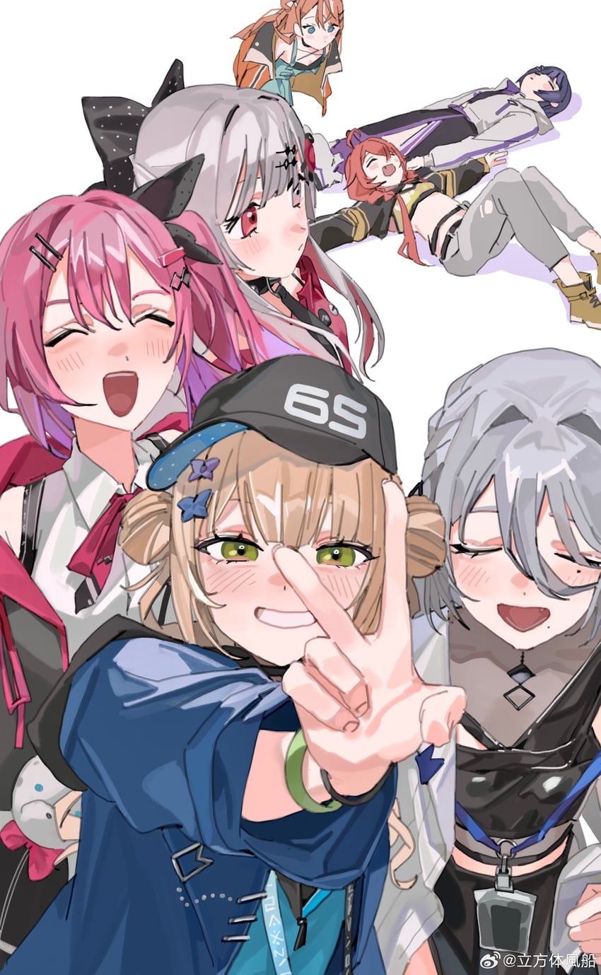 kuramochi meruto, ishigami nozomi, igarashi rika, koshimizu toru, sophia valentine, and 2 more (nijisanji) drawn by rippoutai_fuusen