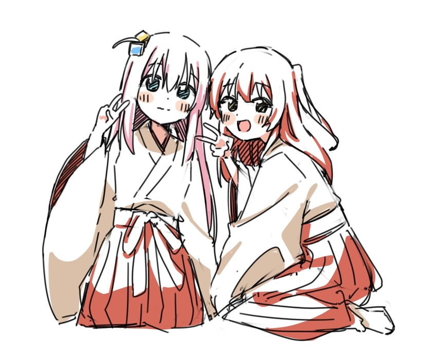 gotoh hitori and kita ikuyo (bocchi the rock!) drawn by haru_(konomi_150)