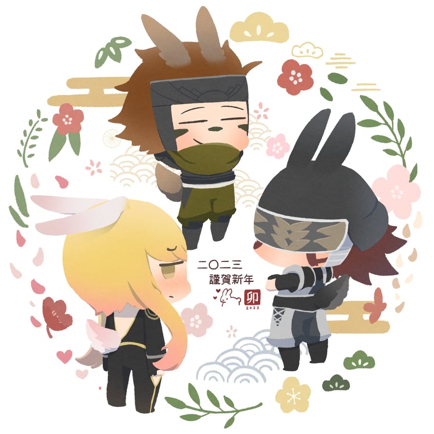 kasuga, sarutobi sasuke, and fuuma kotarou (sengoku basara) drawn by surushiru