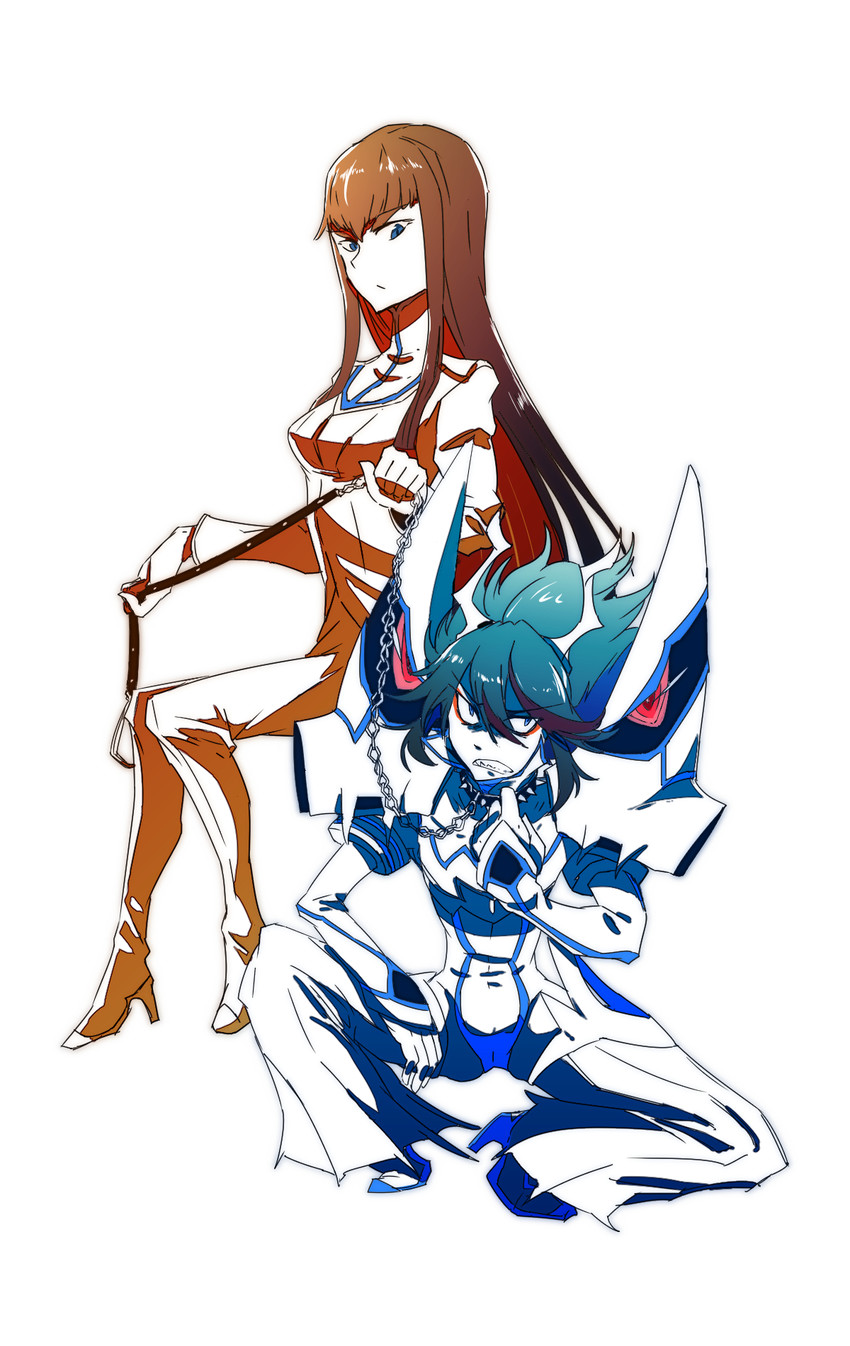 matoi ryuuko, kiryuuin satsuki, and junketsu (kill la kill) drawn by takatsuki_nato