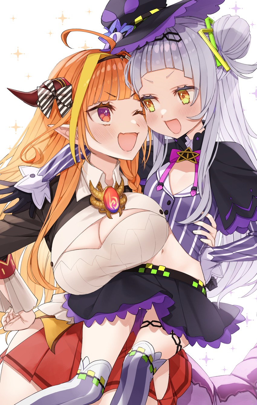 murasaki shion and kiryu coco (hololive) drawn by omaru_(0marufestival)