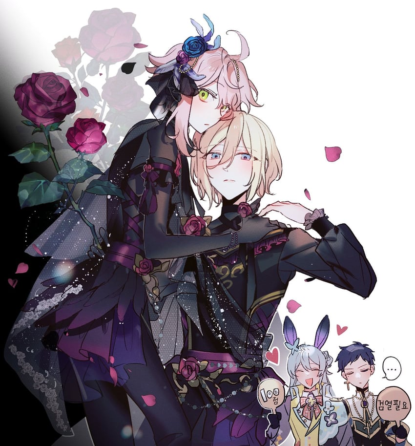 himemiya tori, tenshouin eichi, hibiki wataru, and fushimi yuzuru (ensemble stars!) drawn by eichi_turnr