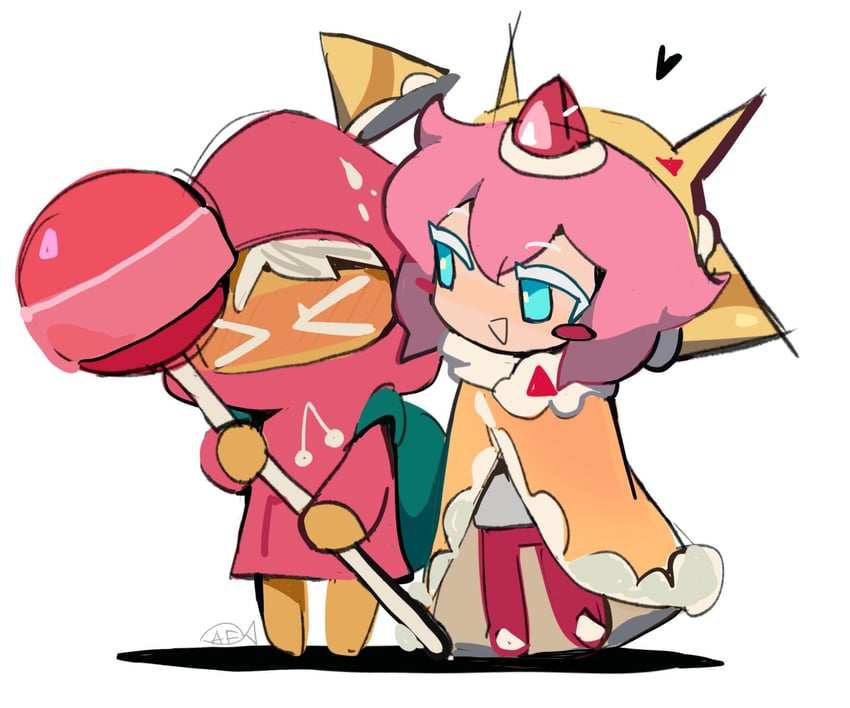strawberry crepe cookie and strawberry cookie (cookie run and 1 more) drawn by arrcticc_fish