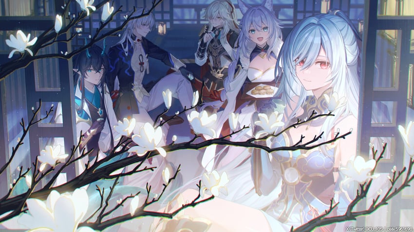 dan heng, blade, jingliu, jing yuan, yingxing, and 2 more (honkai and 1 more) drawn by coyucom