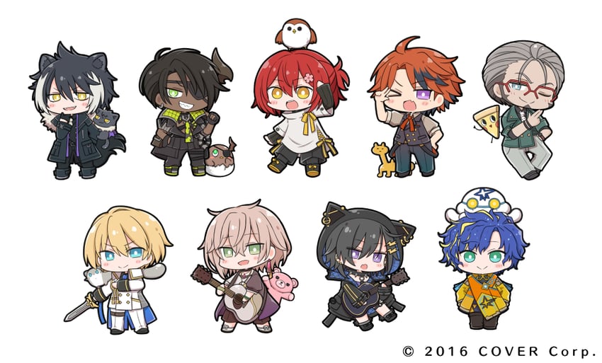 kageyama shien, astel leda, hanasaki miyabi, kanade izuru, aragami oga, and 11 more (holostars) drawn by nejikirio