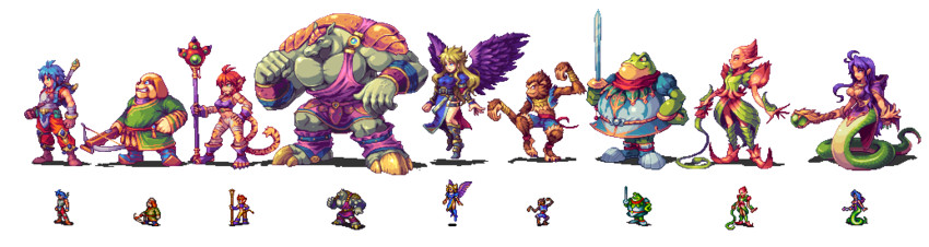 rinpoo chuan, nina, ryu, deis, spar, and 4 more (breath of fire and 1 more) drawn by abysswolf