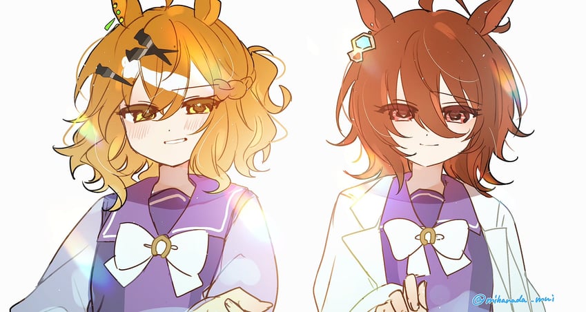 agnes tachyon and jungle pocket (umamusume) drawn by mihanada_mui
