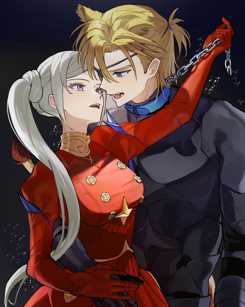 edelgard von hresvelg and dimitri alexandre blaiddyd (fire emblem and 1 more) drawn by ikaikakka