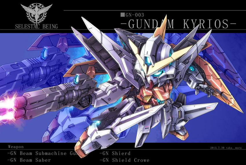 gundam kyrios (gundam and 2 more) drawn by takamaru_(taka1220)