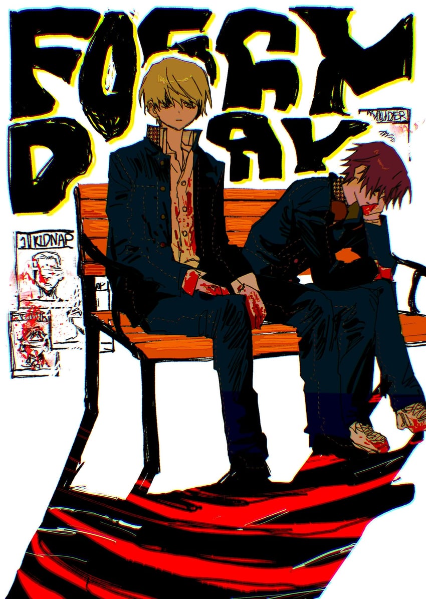 narukami yu and hanamura yousuke (persona and 1 more) drawn by goguma_wagamja