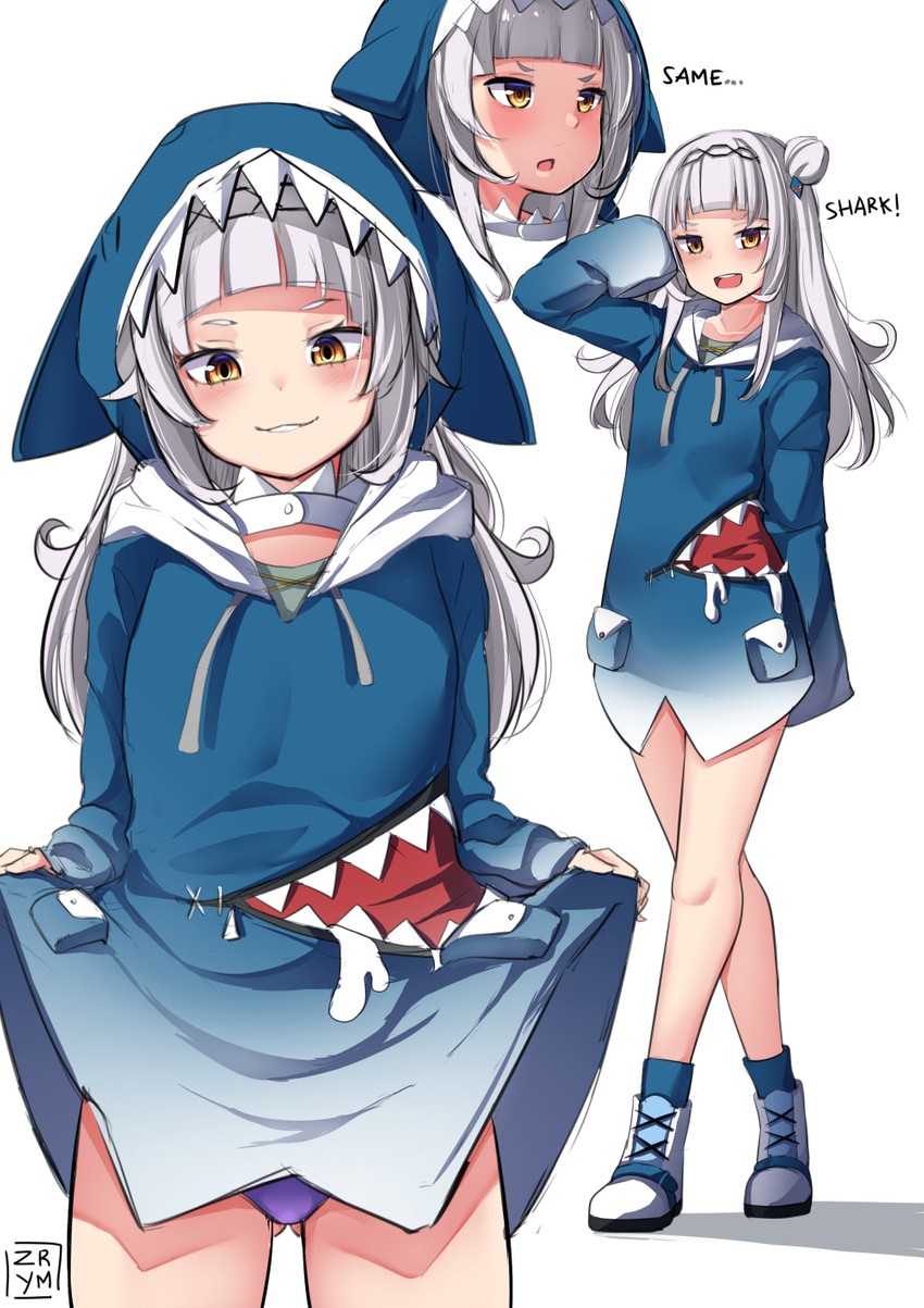 gawr gura and murasaki shion (hololive and 1 more) drawn by zeroyama