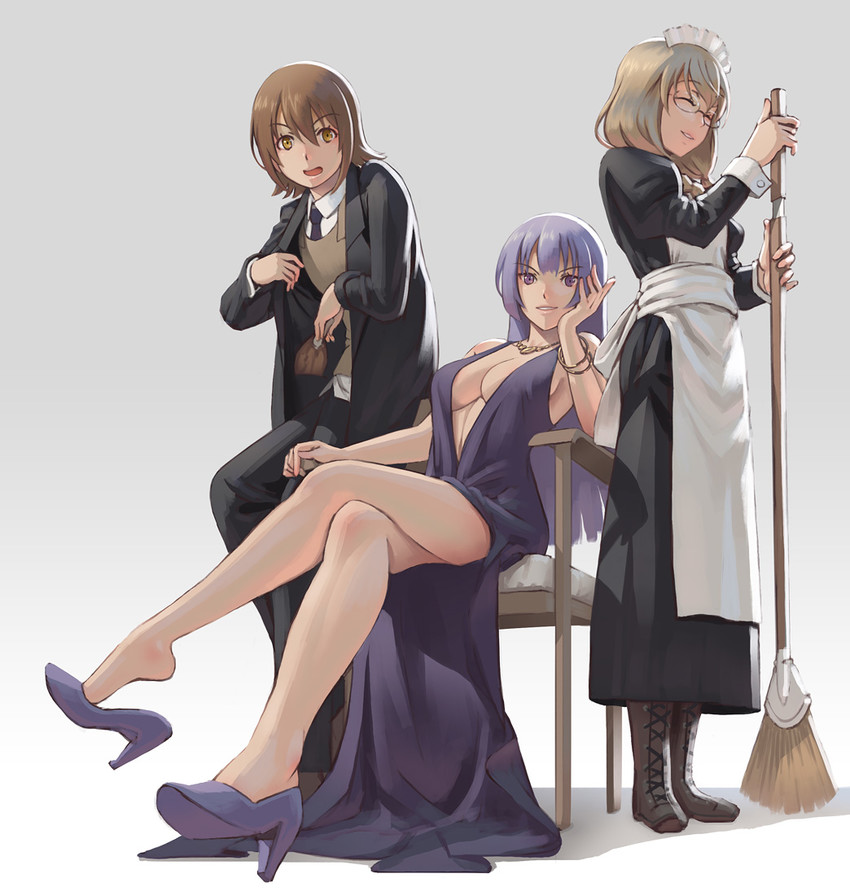 nishikawa youko, odagiri futaba, and hayama teru (sansha san'you) drawn by pinakes