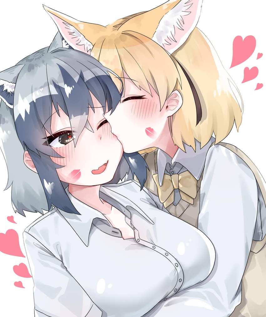 common raccoon and fennec (kemono friends) drawn by aotan_(aorin114)