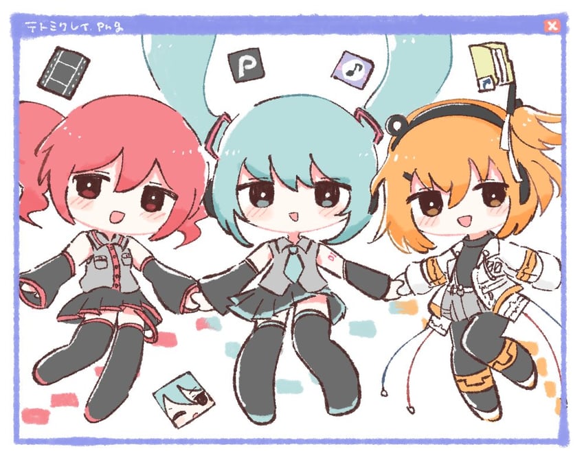 hatsune miku, kasane teto, and adachi rei (vocaloid and 4 more) drawn by uta_neri