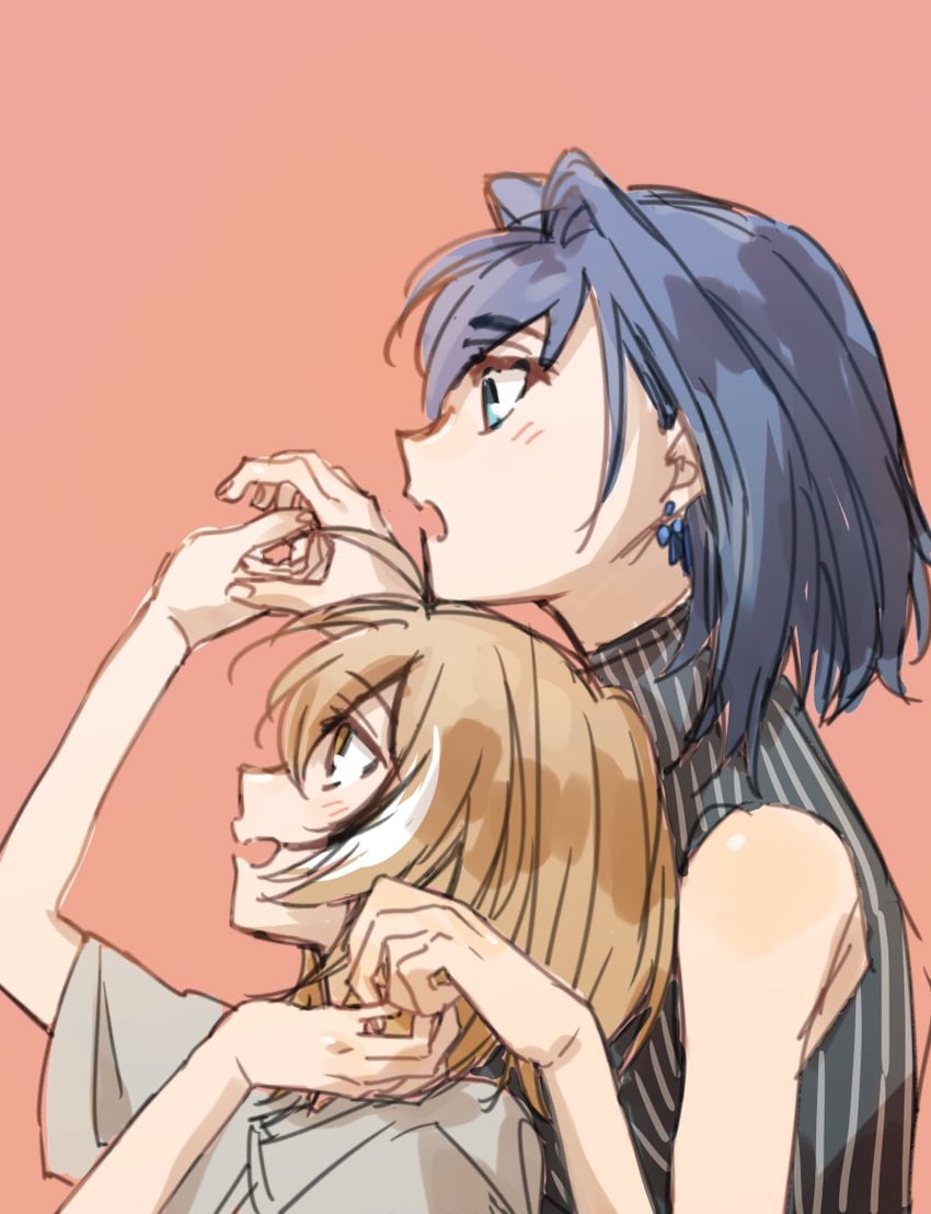 ouro kronii and nanashi mumei (hololive and 1 more) drawn by anco_(platanity)